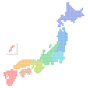 ドットの日本地図